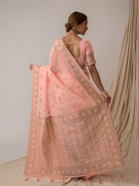 Vasudha Pastel Pink Saree