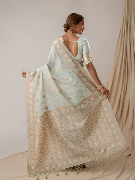 Vasudha Pastel Blue Saree