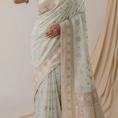 Vasudha Pastel Blue Saree