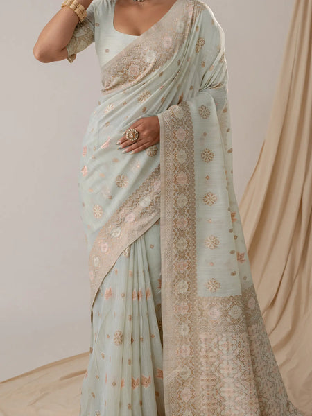 Vasudha Pastel Blue Saree