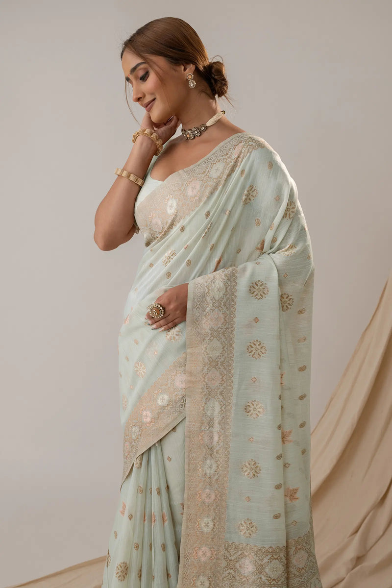 Vasudha Pastel Blue Saree