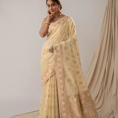 Chhaya Butter Yellow Saree