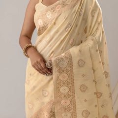 Chhaya Butter Yellow Saree