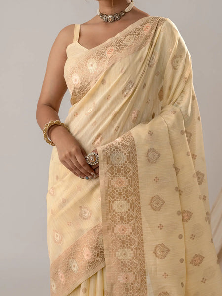 Chhaya Butter Yellow Saree