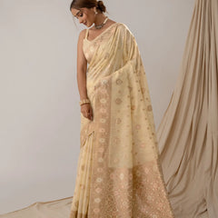 Chhaya Butter Yellow Saree