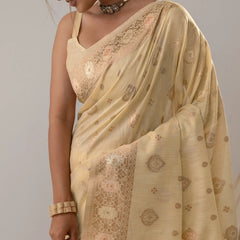 Chhaya Butter Yellow Saree