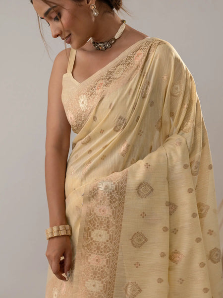 Chhaya Butter Yellow Saree