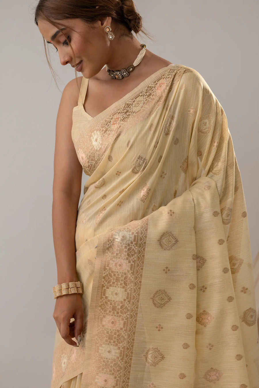 Chhaya Butter Yellow Saree