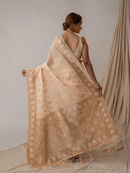 Chhaya Pastel Peach Saree
