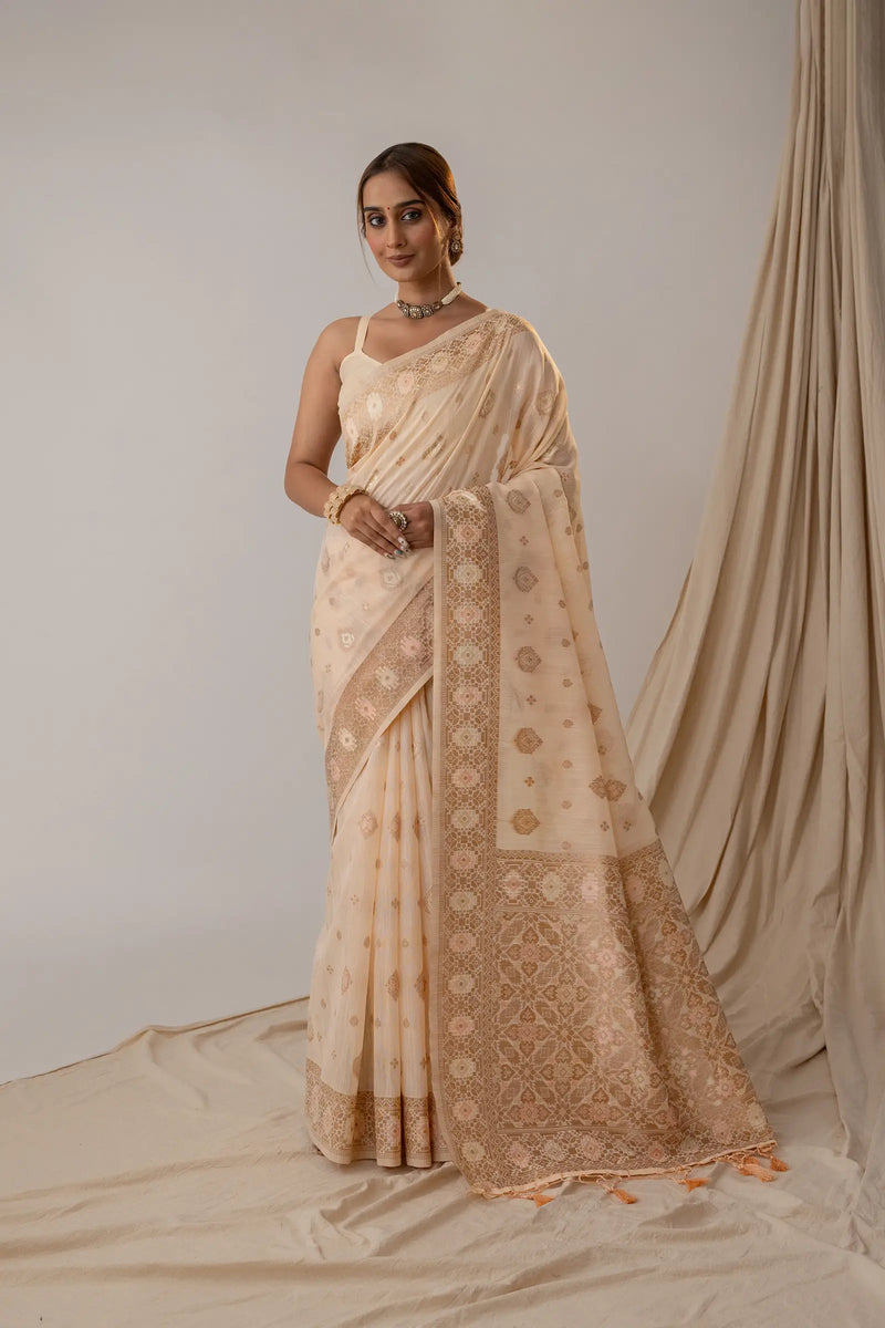Chhaya Pastel Peach Saree