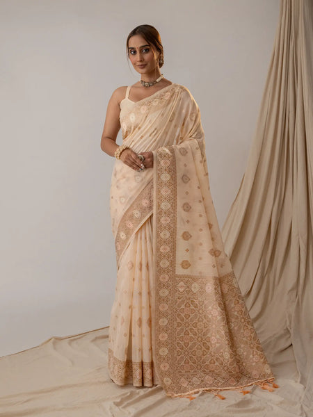 Chhaya Pastel Peach Saree