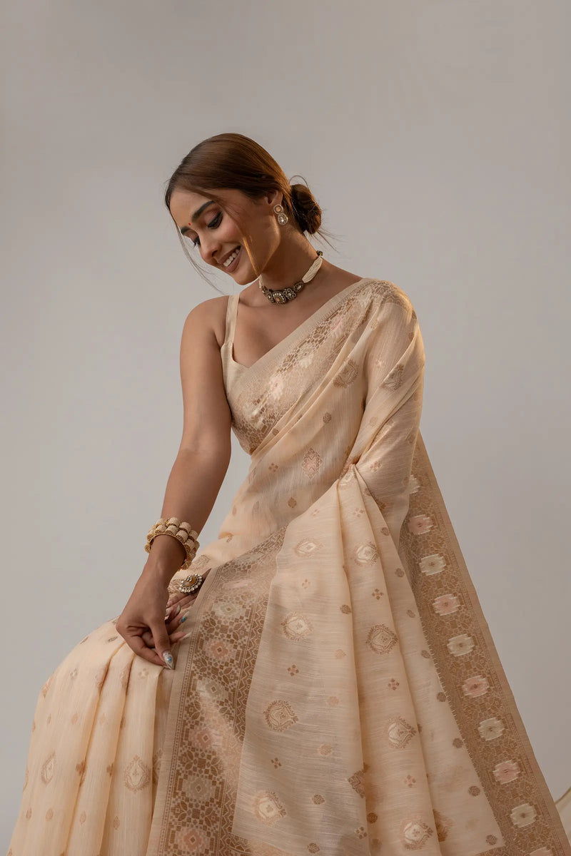 Chhaya Pastel Peach Saree