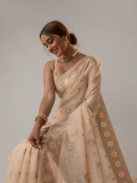 Chhaya Pastel Peach Saree