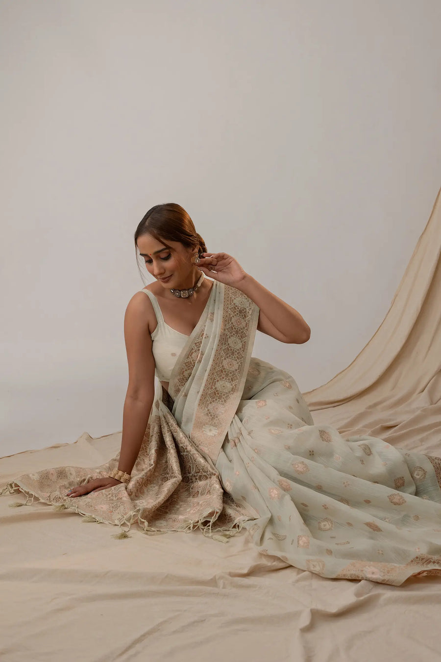 Chhaya Pistachio Saree