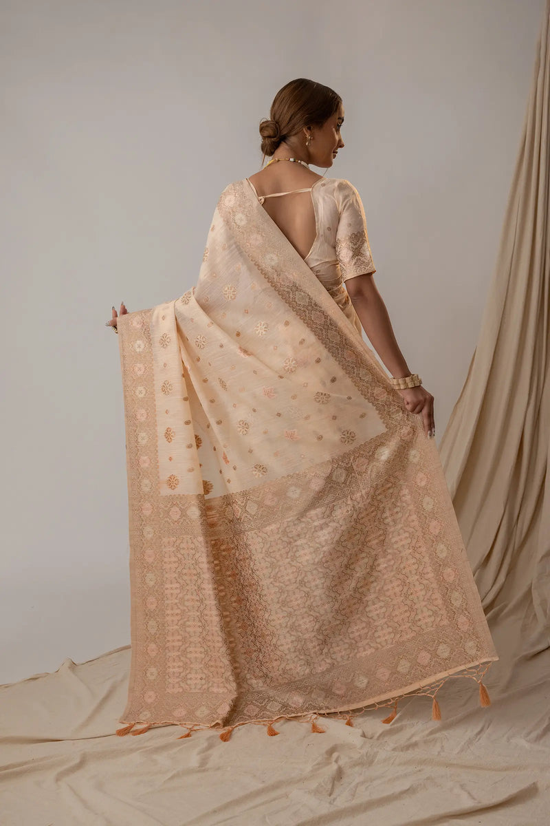 Vasudha Soft Beige Saree