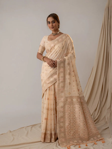 Vasudha Soft Beige Saree