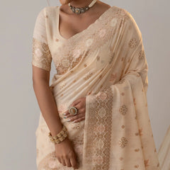 Vasudha Soft Beige Saree