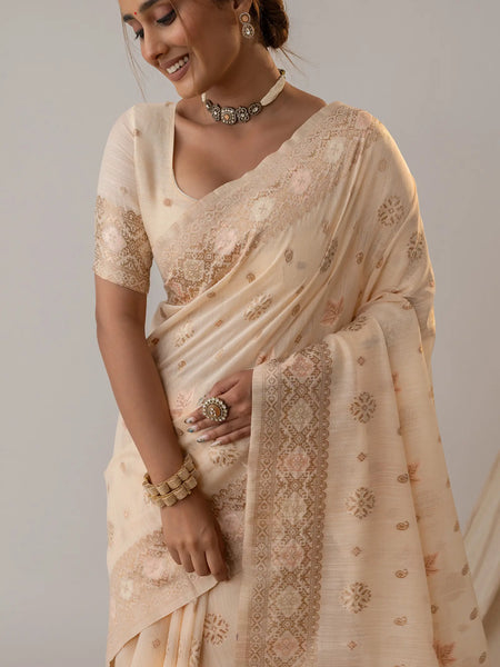 Vasudha Soft Beige Saree