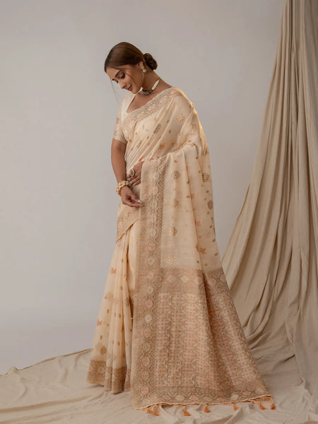 Vasudha Soft Beige Saree