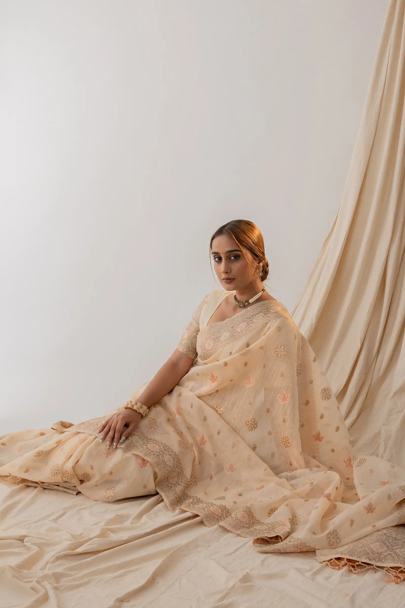 Vasudha Soft Beige Saree