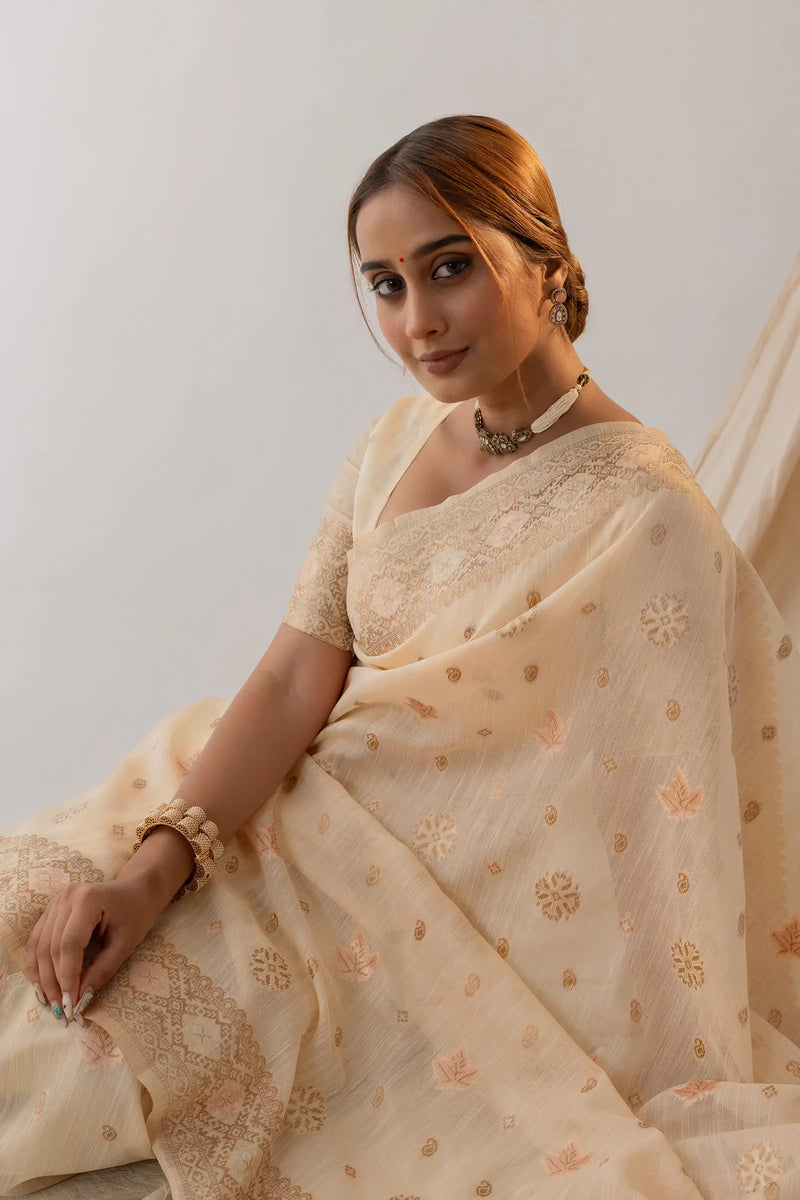 Vasudha Soft Beige Saree
