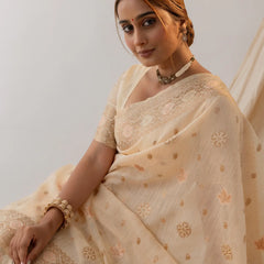Vasudha Soft Beige Saree