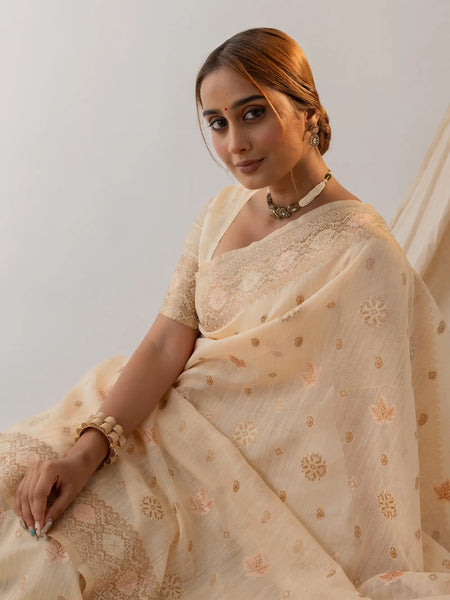 Vasudha Soft Beige Saree