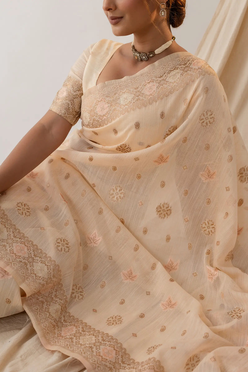 Vasudha Soft Beige Saree