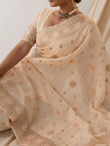 Vasudha Soft Beige Saree