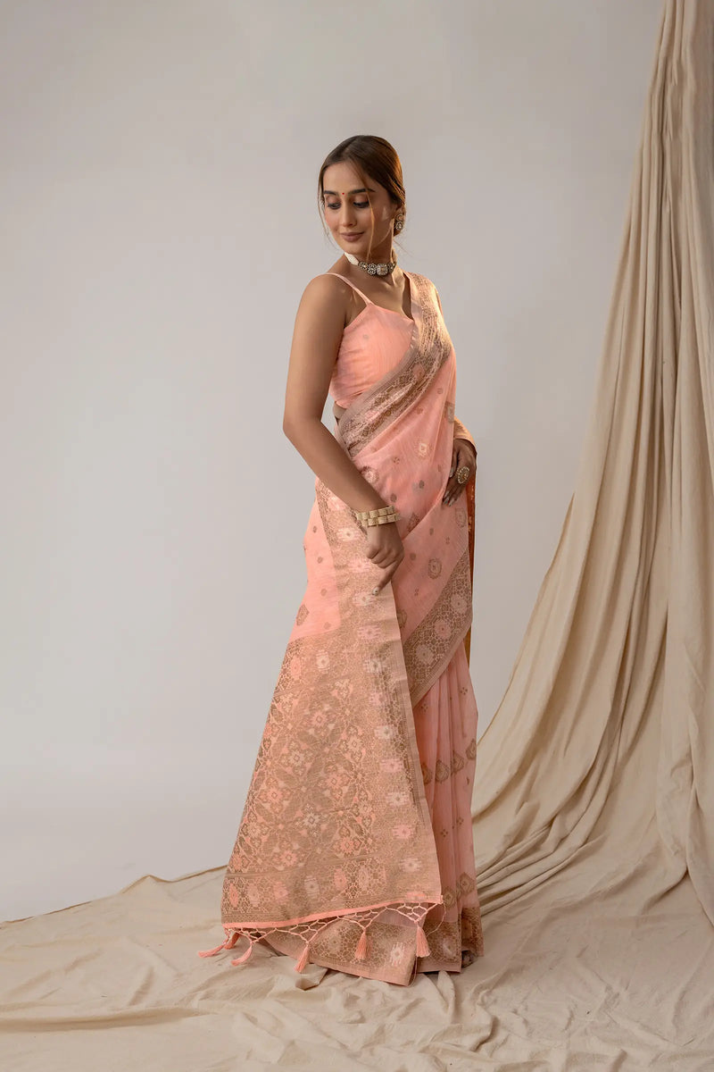 Chhaya Pastel Pink Saree