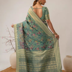 Radha Cotton Green Saree