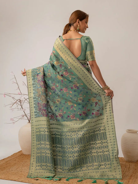 Radha Cotton Green Saree