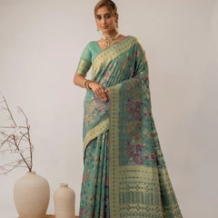 Radha Cotton Green Saree