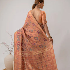 Mira Cotton Peach Saree