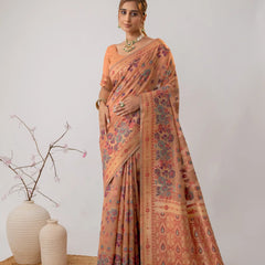Mira Cotton Peach Saree