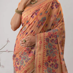Mira Cotton Peach Saree