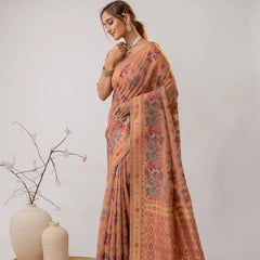 Mira Cotton Peach Saree