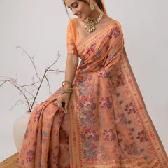 Mira Cotton Peach Saree