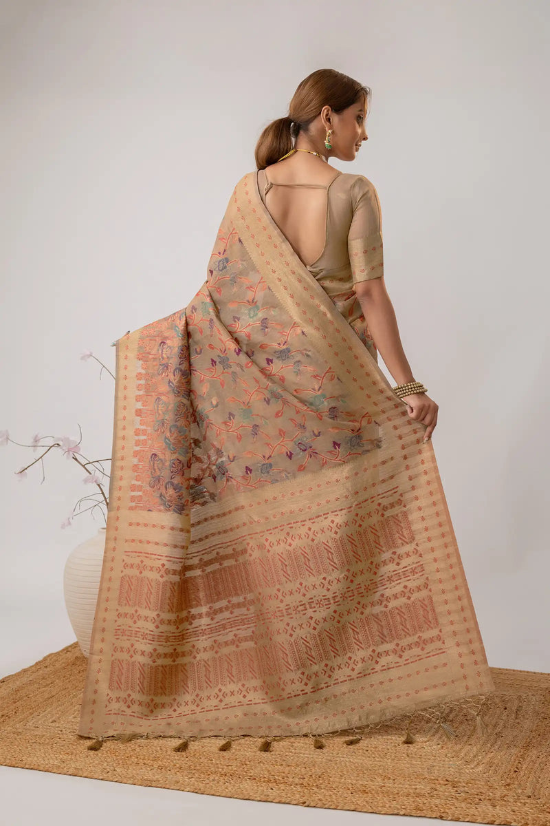 Radha Cotton Beige Saree