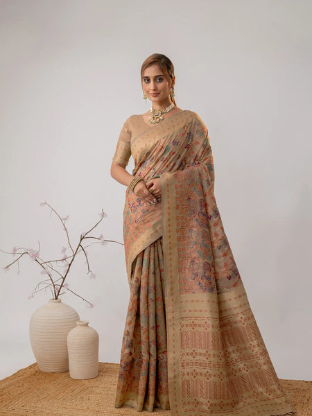 Radha Cotton Beige Saree