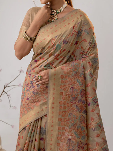 Radha Cotton Beige Saree