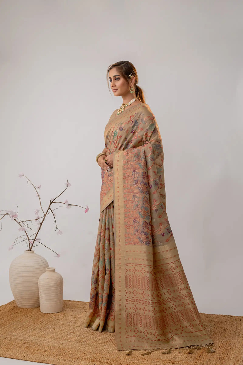 Radha Cotton Beige Saree