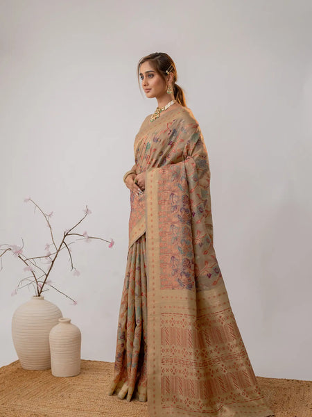 Radha Cotton Beige Saree