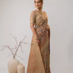 Radha Cotton Beige Saree