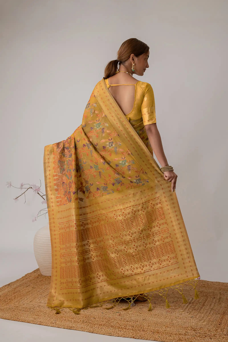 Radha Cotton Yellow Saree