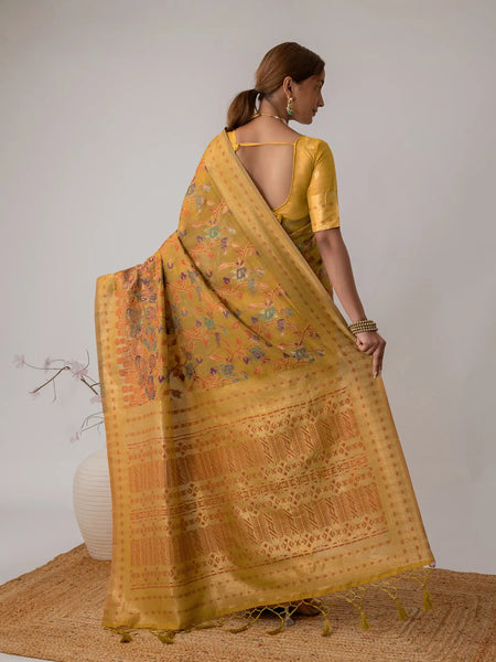 Radha Cotton Yellow Saree