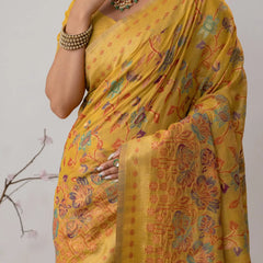 Radha Cotton Yellow Saree