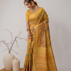 Radha Cotton Yellow Saree