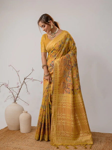 Radha Cotton Yellow Saree