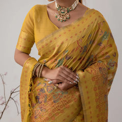 Radha Cotton Yellow Saree